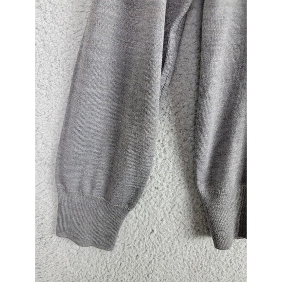 Marc Anthony Mens Sweater XL Merino Wool Blend Gray Light Button Patch Pockets - Picture 11 of 13